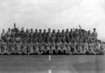 Group portrait of the personel of US Navy squadron VC-33 aboard USS Coral Sea, 8 Jun 1944