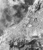 Aerial photo of Aoba near Kure, Japan, 28 Jul 1945; photograph taken by an aircraft from USS San Jacinto