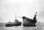 Legion sailing alongside of Ark Royal in attempt to evacuate the carrier