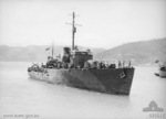 Australian corvette HMAS Armidale in Port Moresby harbor, New Guinea, Sep 1942