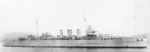 HMAS Australia soon after her completion, with her original short smokestacks, 1928