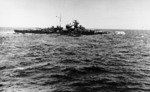 Bismarck at sea, seen from Prinz Eugen, 19 May 1941, photo 2 of 3