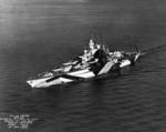 California underway at 8 knots, Strait of Juan de Fuca, Washington, United States, 25 Jan 1944