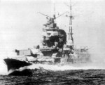 Heavy cruiser Chikuma underway, date unknown