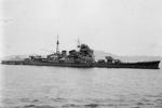 Japanese heavy cruiser Chokai at Truk, Caroline Islands, 20 Nov 1942; note battleship Yamato in background
