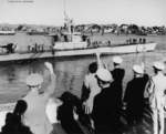 USS Chub departing Mare Island Naval Shipyard, California, United States, 3 Mar 1948