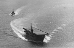 USS Copahee underway off Port Angeles, Washington, United States, 30 Aug 1942