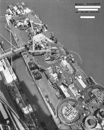 Plan view, aft, of Drayton taken from a crane at the Mare Island Navy Yard, California, United States, 26 Jun 1944
