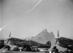 HMS Formidable, with Seafire fighters of No. 885 Squadron FAA, off the Rock of Gibraltar, mid-1942 to 1945.