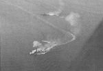 Battleship Fuso and cruiser Mogami under aerial attack by American aircraft in Philippine waters, 24 Oct 1944