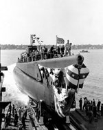 Launching of USS Gabilan, Groton, Connecticut, United States, 19 Sep 1943