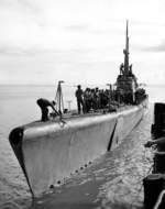 USS Gabilan arriving in port in Australia, late 1944