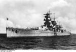 German pocket battleship Admiral Graf Spee in port, 1936