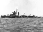 Grayson circa 1942, photo 1 of 2; note war-time censors erased radar antennas atop the ship