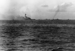 Explosion amidships aboard USS Lexington, 1727 on 8 May 1942, photo 3 of 3