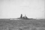 Japanese battleship Hiei undergoing a full power trial off Tsukuge Bay, Japan, 5 Dec 1939