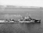 Hull underway off the Puget Sound Navy Yard, Washington, United States, 10 Oct 1944; note US Navy camouflage Measure 31, Design 6d