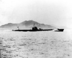 Japanese submarine I-68 underway, Mar 1934; she was likely to be running trials