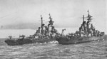 USS Missouri and USS Iowa en route to Japan, Aug 1945
