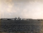 USS Iowa at Ulithi, Caroline Islands, 9-14 Nov 1944; note camouflage Measure 32 Design 1B