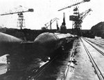 Kairyu-class submarine at a Japanese port, circa Oct-Dec 1945; copied from the US Naval Technical Mission to Japan Report S-01-7, Jan 1946, pg 134, fig 153