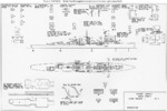 Plan for making a recognition model for German light cruiser Köln, probably prepared by the US Navy