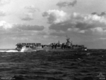 USS Langley underway, 1945