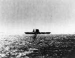 Lexington spotting aircraft during Battle of Coral Sea, early morning of 8 May 1942