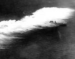 Lexington sailing through aircraft-deployed smoke, off Panama, 26 Feb 1929
