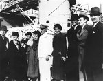 Survivors of the British Motor Ship Silver Larch posed with Louisville