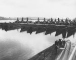 Submarines Dragonet, Menhaden, Mapiro, Seahorse, Sand Lance, Batfish, Capitaine, Pipefish, and Manta at Mare Island Naval Shipyard, California, United States, 28 Sep 1950
