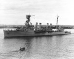 USS Marblehead underway in San Diego harbor, California, United States, 10 Jan 1935