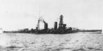 Battleship Mutsu underway, 1921