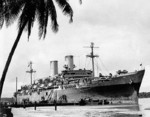 USS General William Mitchell (AP-114) embarking units of the US 1st Marine Division for returning to the US, Pavuvu, Russell Islands, Solomon Islands, Nov 1944