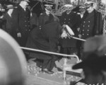 Launching ceremony of North Carolina, New York Navy Yard, Brooklyn, New York, United States, 13 Jun 1940, photo 3 of 4