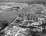 Aerial view of Pearl Harbor Naval Shipyard, US Territory of Hawaii, 28 Jul 1942