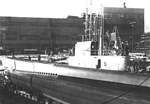 USS Pompon in drydock at Mare Island Navy Yard, California, United States, late 1944, photo 1 of 2