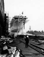 Launch of Princeton, 18 Oct 1942