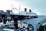 RMS Queen Elizabeth at Cherbourg, France, Jul 1966, photo 2 of 2