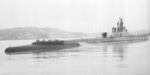 USS Ray off Mare Island Naval Shipyard, Vallejo, California, United States, having just exited Napa River into San Pablo Bay, 9 Mar 1945
