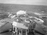 View of the forward section of HMS Rodney while underway at sea, date unknown