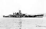 Battleship Roma at anchor, 1942