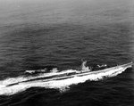 Salmon underway at sea on 15 Feb 1945, while in the Atlantic Ocean en route to Portsmouth, New Hampshire, United States