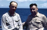 Lieutenant Collins and Chief Pay Clerk Carmine Palumbo of USS Sanborn, circa 1945