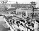 USS San Diego in drydock No. 2 of Mare Island Naval Shipyard, Vallejo, California, United States, 1 Nov 1945, photo 1 of 2