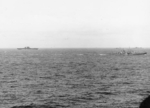 USS Saratoga (left), USS Atlanta (right), and other warships off Guadalcanal, Solomon Islands, 21 Aug 1942