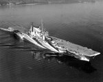 USS Saratoga in Camouflage Measure 32  following overhaul, Puget Sound, Washington, United States, 7 Sep 1944, photo 1 of 2