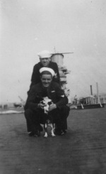 Sailors of USS Saratoga with the ship