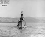 Bow view of USS Spot, off Mare Island Naval Shipyard, Vallejo, California, United States, 22 Sep 1944