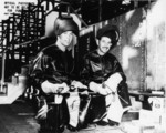 Welders at the keel laying ceremony of submarine Springer, Mare Island Naval Shipyard, Vallejo, California, United States, 30 Oct 1943